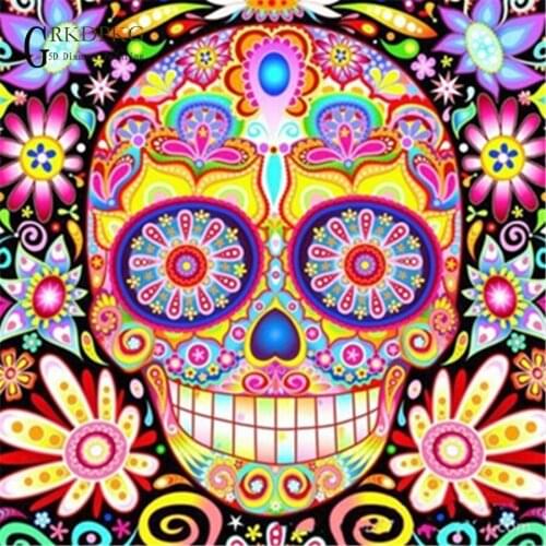 Full Square/Round Drill 5D DIY Diamond Painting "Flower skull" Embroidery Cross Stitch 5D Home Decor DiamondPainting