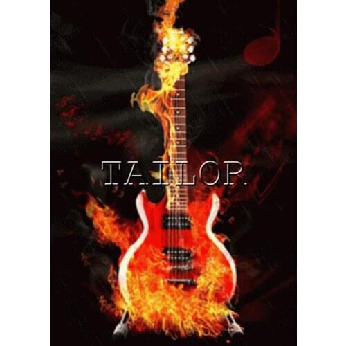 Full square cuadros 5d diamond painting 5D Music violin color flame kit set complet embroidery dirll drawing Cross stitch mosaic