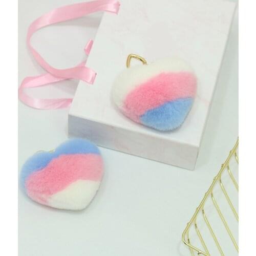 Keychain Pendant Rainbow Heart Shape Key-Ring Adorable Jewelry Automobile-Key-Holder Women Fashion Bag Pendant