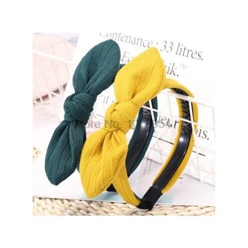 By dhl or ems 100pcs Korea Polka Dot Rabbit Ear Hair Accessories Hair Band Hair Bows Flower Crown Headbands