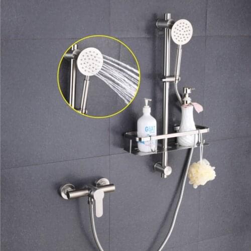 Shower shower bathroom equipped with hidden sanlian hot and cold water bath crock bibcock wiredrawing mix water valve