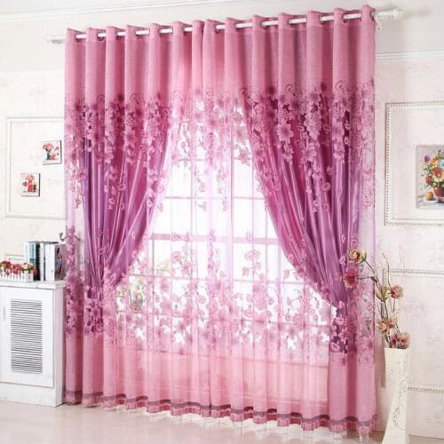 Ready Made Luxury Beads for Decoration Home Curtains For Living Room/Bedroom Tulle+ Thick Curtains Eyelet Hook Free Shipping