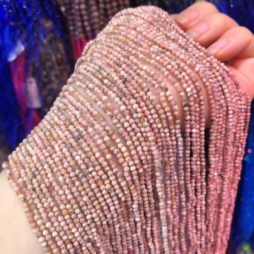 Natural stone Faceted Small Beads Red Stripes Stone Loose isolation Beads for jewelry making DIY necklace bracelet accessories