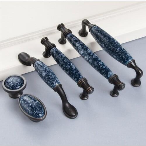 Ceramic Cabinet Handles Vintage Drawer Knobs Wardrobe Door Handles European Furniture Handle Hardware