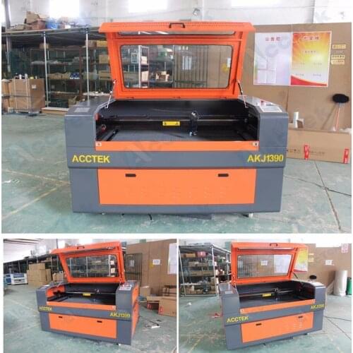 Laser wood engraving machine price AKJ1390 co2 fractional laser laser cutters for wood water-cooling