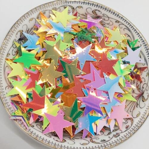 LNHOME 50g/lot 19mm Mix Colors Light Star Sequins Clothing Sewing Hole Gold Red Sequins Garment Accessories Sequins &Paillette