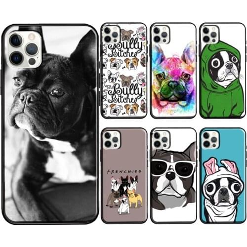 Cute French Bulldog Boston Terrier Phone Case For iPhone 11 12 Pro Max 12 Mini X XR XS MAX 7 8 Plus 5S SE 2020 Soft Cover