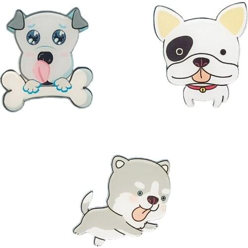 Cartoon Acrylic Animal Brooches-Three Dog Brothers Brooch Pins, As A Gift For Friends And Child For Halloween And Christmas