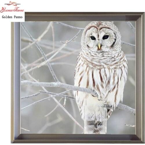 Golden Panno,14CT 11CT DMC hand made cross stitch kits,5d diy 3d needlework Animal White owl Needlework embroidery Cross Stitch
