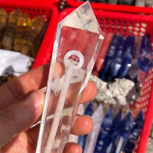 Natural Smelting Stone Pipe Electroplating Quartz Tube Rod Sucking Crystal Carbohydrates Hole Rod For Reiki Healing