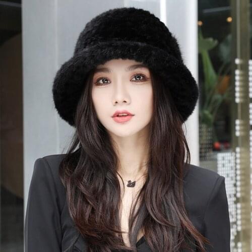 Mink Hat Female Winter 2021 New Korean Version Of The Tide Fisherman Hat Fashion Wild Mink Top Hat Warm Ear Protection Fur