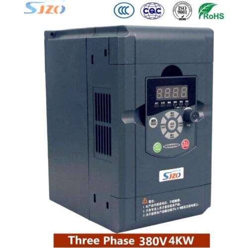 Original SJZO High Efficiency 4KW 380V Three Phase Input VFD Frequency Converter / Variable Frequency Drives 3 Phase 380V Output