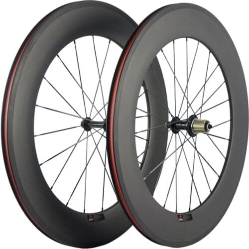 A pair 88mm clincher 23mm width Carbon Wheelset Basalt Brake Surface Road Bicycle Wheels With Powerway R13 Hub