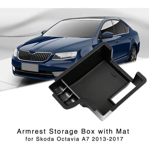 Armrest Storage Box for Skoda Octavia A7 2013 2014 2015 2016 2017 Central Console Glove Tray