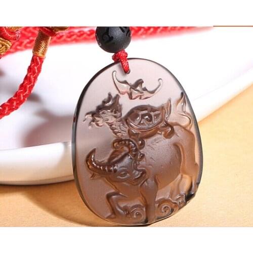Fashion Zodiac belongs to mouse double ox carving obsidian pendant mascot of the year of the original for men and women