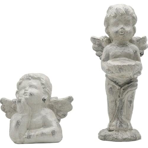 Nordic Retro Cupid Angel Candle Holder Decoration Ornaments Garden Courtyard Retro Literary Decoration Gift
