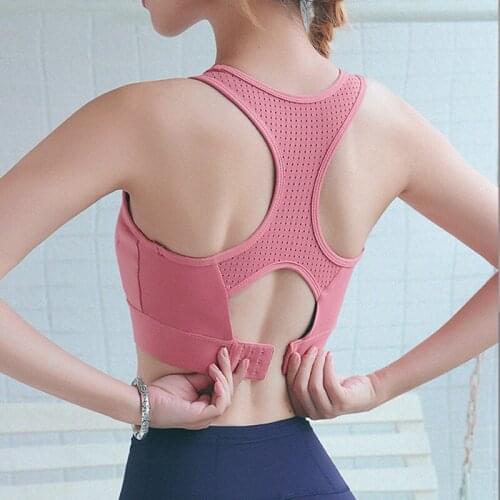 Sexy Yoga Bra Women Gym Shirts Breathable Mesh Sports Bra Crop Top Lady Push Up Brassiere Sportswear High Impact Active Bra