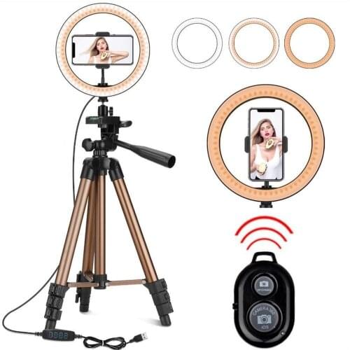 Tripod With LED Ring Light For Mobile Camera Bluetooth Stand Monopod Holder Tripod For Selfie Photography Live Stream Holder