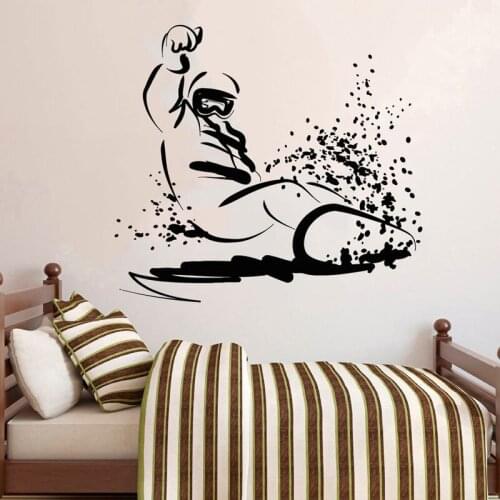 Snowboard Extreme Sport Wall Decals Vinyl Home Decoration Kids Girls Room Bedroom Wall Sticker Snowboarder Wallpaper Mural 4650