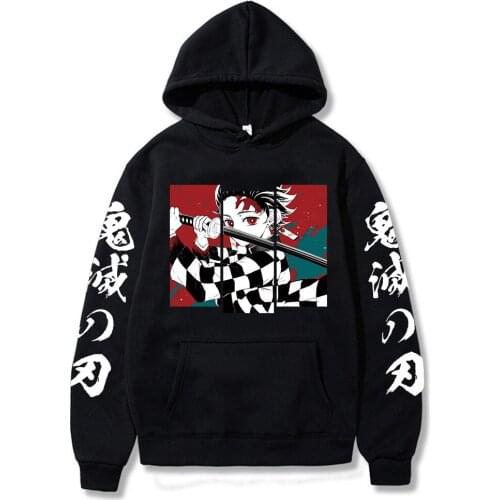 Anime Demon Slayer Hoodie Fashion Casual Japanese Manga Hoody Male Harajuku