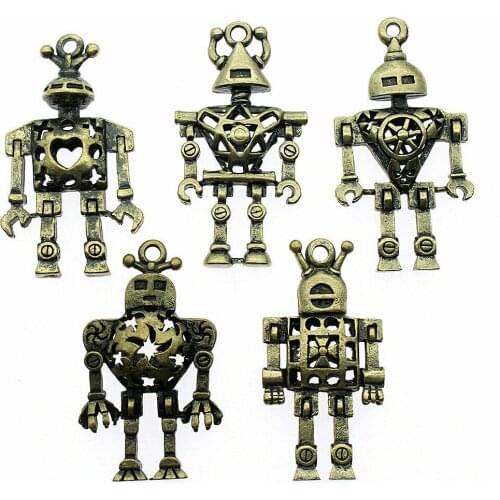 High Quality Robot Charms Pendants For Bracelet Findings Jewelry Accessories