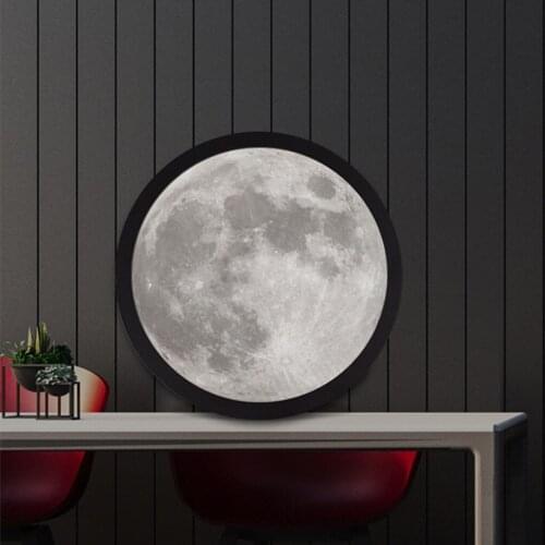 Moon round mirrors wall Mirror with light Cosmetic Makeup led bedroom bathroom toilets Dressing table mirror Night Lamp