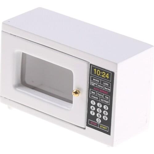 1pc 2021 New Modern 1/12 Kitchenware Cookware Set for Dolls Home Kitchen Accessory Model (Microwave oven) House Miniature