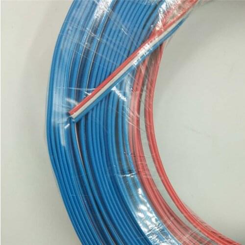 18AWG 3 pin flat Ribbon Cable with molded connector,100m/roll,Red white flat cable 3 core