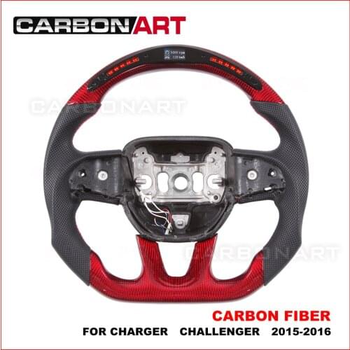 2015-2016 dodge charger LED racing style Carbon Fiber Steering Wheel For char-ger cha-llenger