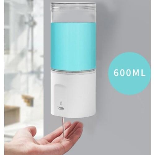 600ml Liquid Soap Dispenser Wall Mounted Automatic Bathroom Shampoo Dish Soap Dispenser Electric Automatic Induction Hand Washer