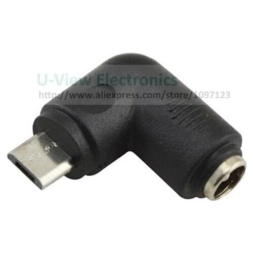 NCHTEK Right Angled 90 Degree Type Micro USB Male to DC Power 5.5x2.1mm Female Jack Charge Adpter/Free Shipping/12PCS