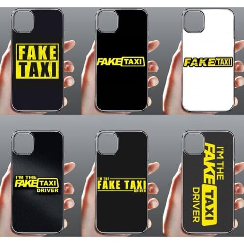 Car design Fake FK Taxi Phone Case Transparent for iPhone Samsung 11 12 6 7 8 9 30 Pro X Max XR Plus lite