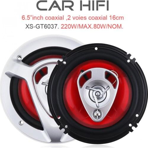 2pcs 220W 6.5 Inch Car HiFi Coaxial Speaker Vehicle Door Auto Audio Music Stereo Full Range Frequency Speakers for Cars