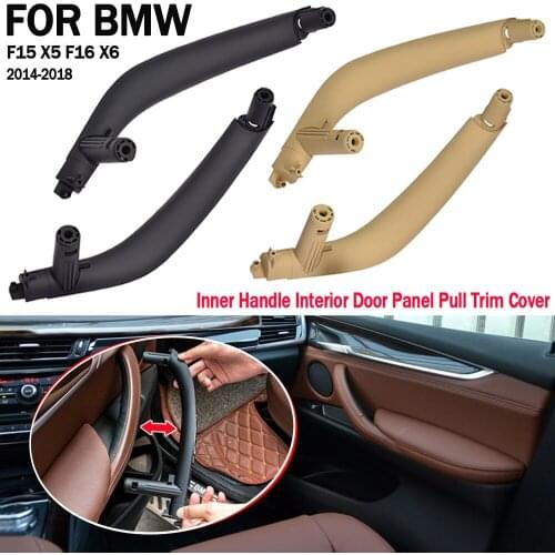 Car left right Inner Door Armrest Panel Handle Pull Trim Holder Auto Interior Accessories For BMW F15 X5 F16 X6 2014-2018