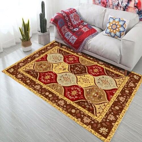 Bohemian Moroccan Ethnic Rug Persian Style Rug Anti-slip Rug Living Room Bedroom Study Rectangular Rug Can Be Customized
