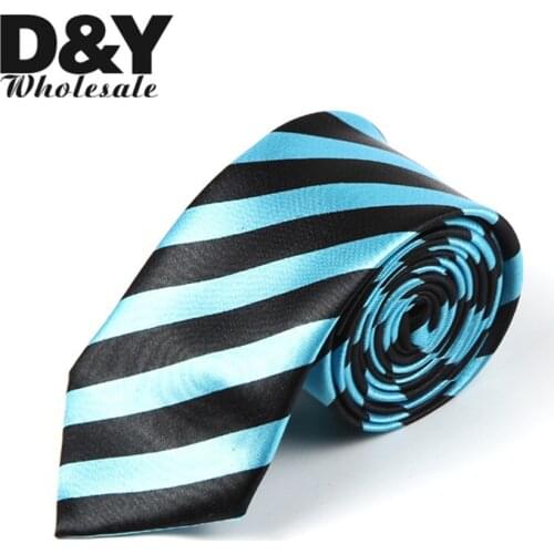Black Striped Tie 2020 New Years Gift 2 Inch Skinny Polyester Neckties Ties For Men Party Wedding Casual Business Gift Cravat