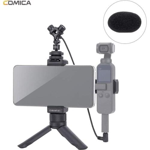 Comica CVM-MT-K1 Smartphone Video Kit with 3.5mm Stereo Video Microphone Tripod Mount Handheld Phone Holder for DJI Osmo Pocket