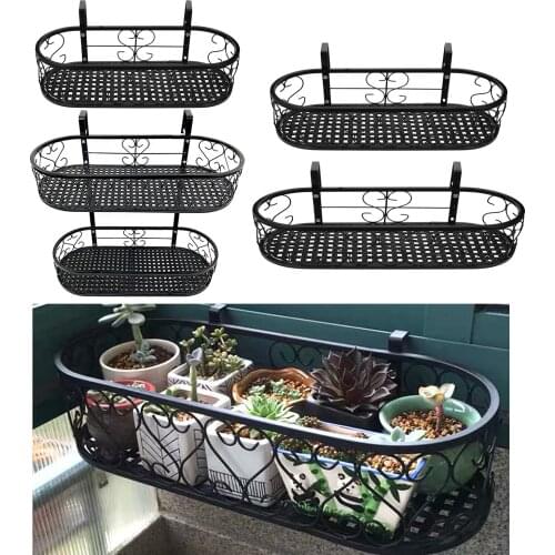 Plant Basket Holder in Wall Rack for Planter Hanger Patio Balcony Deck Arts