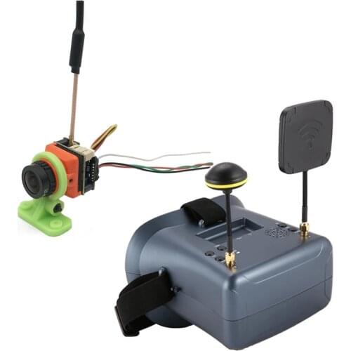 Ready use FPV VR Glasses With DVR auto-searching 5.8G 4.3 inch Goggles and 25/100/200mW transmitter with cmos 1500TVL camera