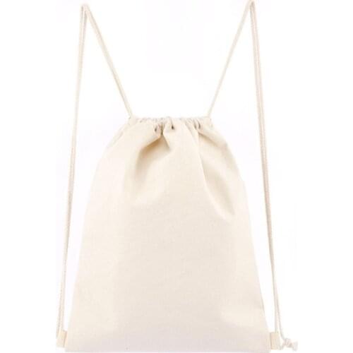 Cotton Drawstring Backpack Gym Sacks, Canvas Cinch Sport Pack for Men, Women M68C