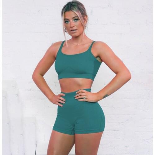 Summer Seamless Yoga Sets Women Gym Clothes Sport Suits High Waist Running Leggings Padded Sports Bra Set Fitness Workout Outfit