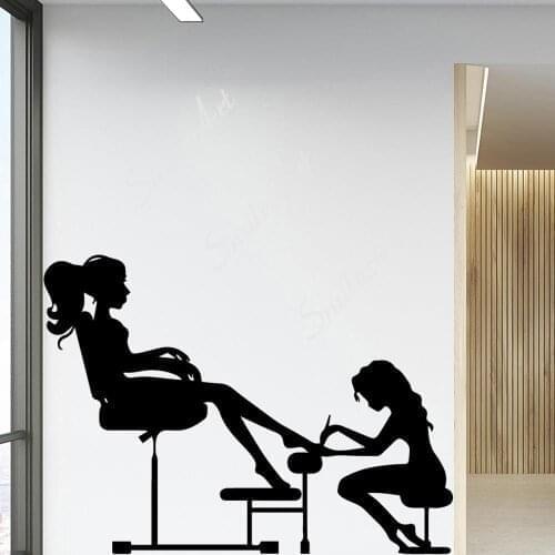 Hot Nail Salon Wall Sticker Self Adhesive Vinyl Waterproof Wall Art Decal Living Room Bedroom Wall Art MURAL Drop Shipping