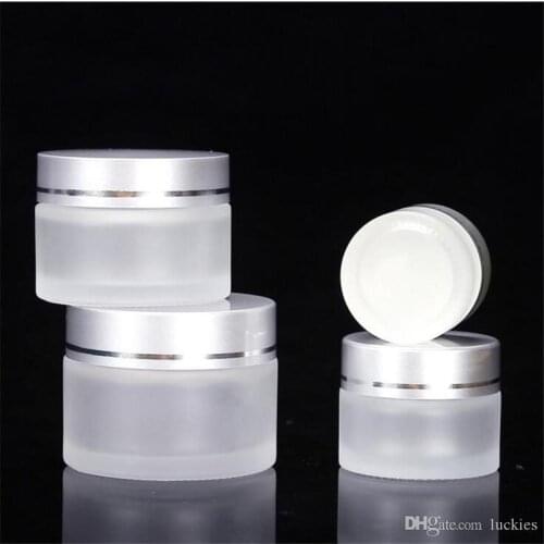 10g/20g/30g Frosted Cream Glass Jar Cosmetic Sample Empty Container Glass Round Pot Screw Cap Lid Bottle