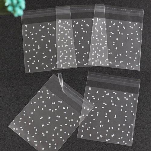 White Dots Cookies Package Birthday Party Decor Candy Bag Frosted Plastic Biscuits Packaging Matte Party Gift Packaging Bags