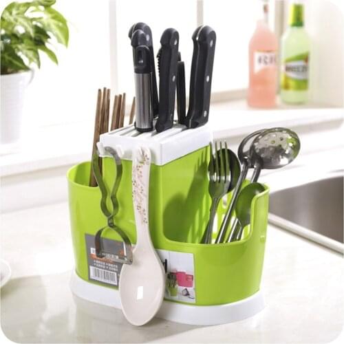 Multifunction Kitchen Tableware Shelving Rack Dish Rack Drain Chopsticks Rack Storage Rack Creative Practical Plastic Cutlery