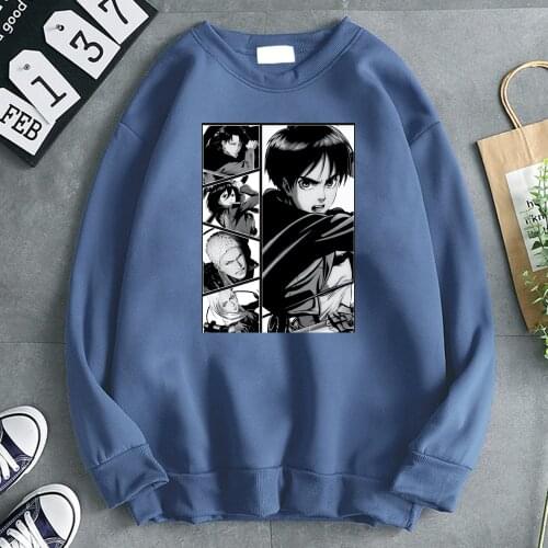 Mens 2021 Sweatshirts Attack On Titan Anime Print Hoody Fashion Long Sleeve O Neck Hip Hop Streetwear 2021 Harajuku Anime Hoodie