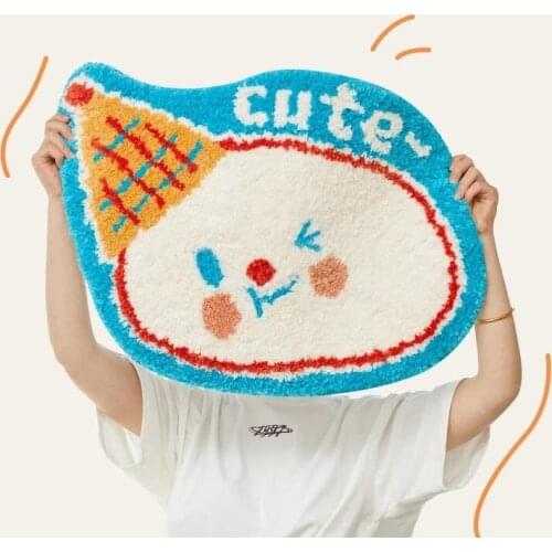 Korean Style Soft Bathmat Fluffy Bathroom Tub Side Foot Carpet Pad Anti-slip Rug Baby Room Nursery Home Decoration Gifts 60x48cm