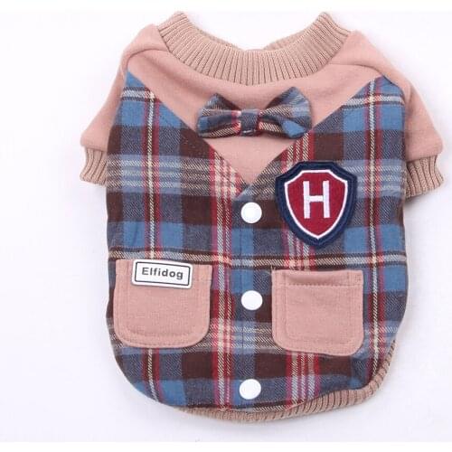 New Dog Cat Hoodie Coat British Style Fake Two pieces Pet Puppy Jacket Winter Warm Clothes Apparel 7 Sizes