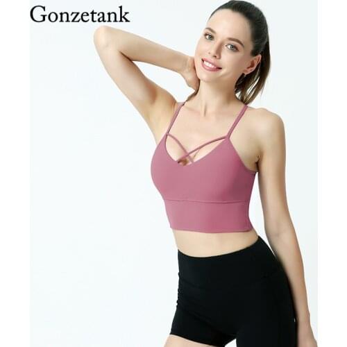 2021 New Style Yoga Bra Nude Solid Color Sports Leisure Vest Suspenders Beautiful Back Sexy Bodybuilding Yoga Bra Workout Top