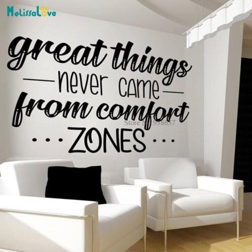 Great Things Never Come From Comfort Zones Office Inspiring Qoute Company Meeting Room Decal Removable Vinyl Wall Sticker BD383